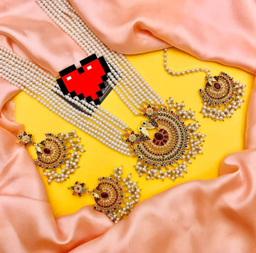 Jazmine Mala Set: Black, Maroon, Pearl, Naurateen, Green, Mint Green